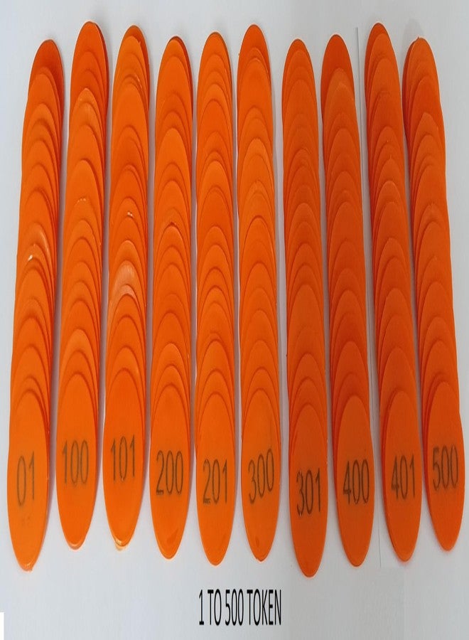 MOREL Embossed 1 to 500 Numerical Plastic Round Shape Token Coin(31MM) USE for Shop, Board Games, Stores, House, School ETC.(Orange Color), Lifetime GARANTY of Printing - Image 2